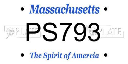 PS793 Massachusetts License Plate