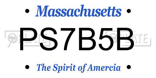 PS7B5B Massachusetts License Plate