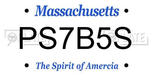 PS7B5S Massachusetts License Plate