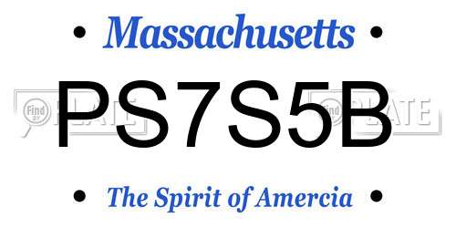 PS7S5B Massachusetts License Plate