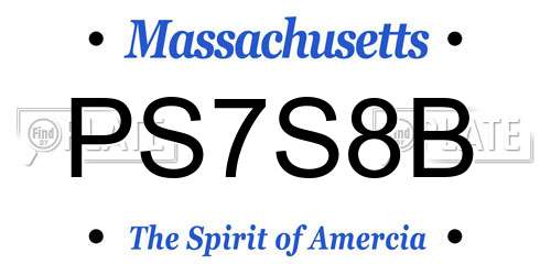 PS7S8B Massachusetts License Plate