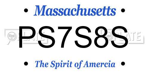 PS7S8S Massachusetts License Plate