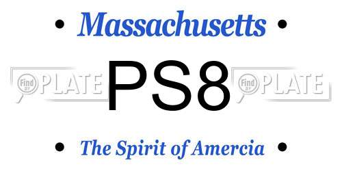 PS8 Massachusetts License Plate