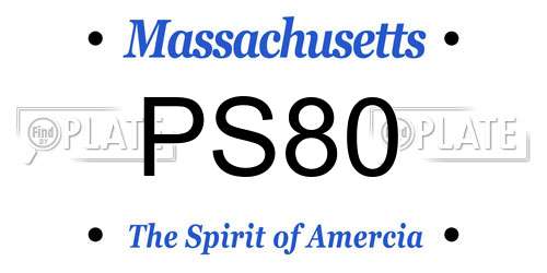 PS80 Massachusetts License Plate