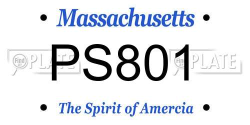 PS801 Massachusetts License Plate