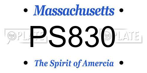 PS830 Massachusetts License Plate