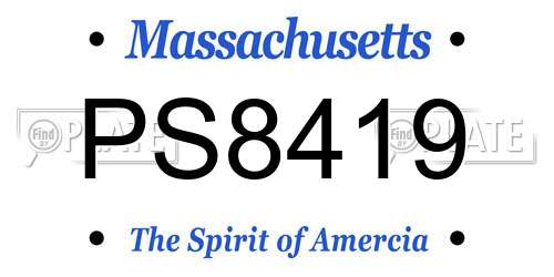 PS8419 Massachusetts License Plate