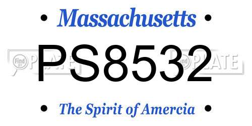 PS8532 Massachusetts License Plate