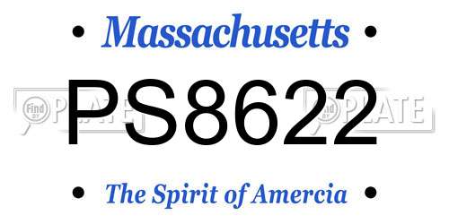 PS8622 Massachusetts License Plate