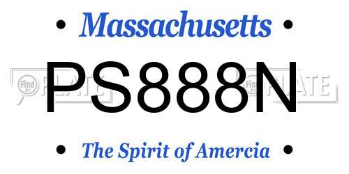 PS888N Massachusetts License Plate