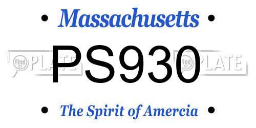 PS930 Massachusetts License Plate