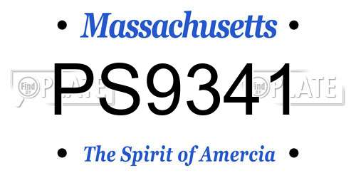 PS9341 Massachusetts License Plate