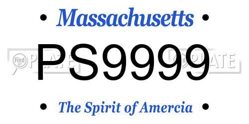PS9999 Massachusetts License Plate