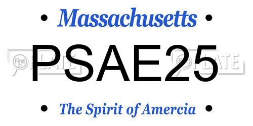 PSAE25 Massachusetts License Plate