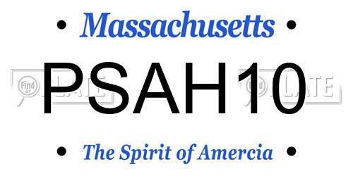 PSAH10 Massachusetts License Plate