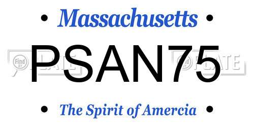 PSAN75 Massachusetts License Plate