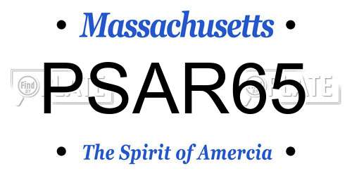 PSAR65 Massachusetts License Plate