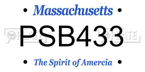 PSB433 Massachusetts License Plate