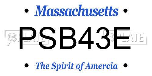PSB43E Massachusetts License Plate