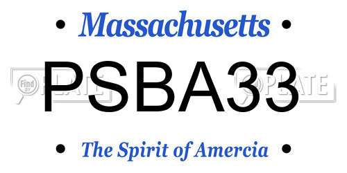 PSBA33 Massachusetts License Plate