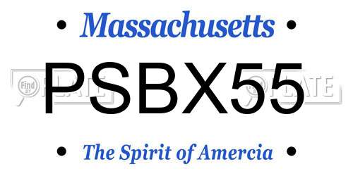 PSBX55 Massachusetts License Plate