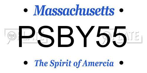 PSBY55 Massachusetts License Plate