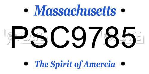 PSC9785 Massachusetts License Plate
