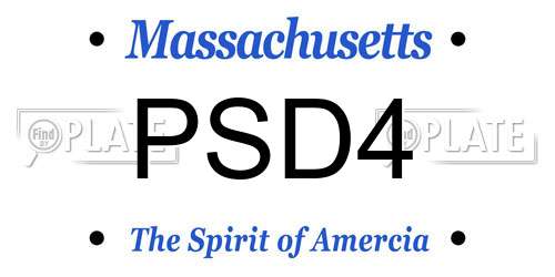 PSD4 Massachusetts License Plate