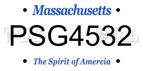 PSG4532 Massachusetts License Plate