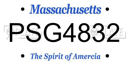 PSG4832 Massachusetts License Plate