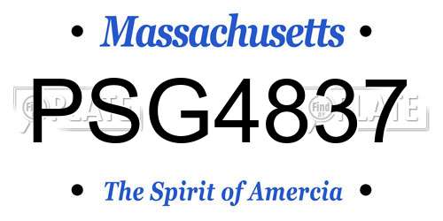 PSG4837 Massachusetts License Plate