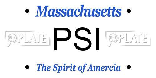 PSI Massachusetts License Plate
