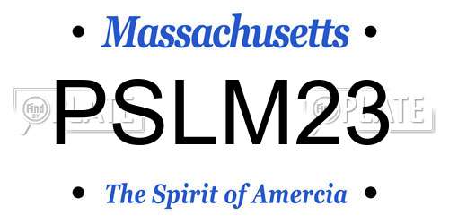 PSLM23 Massachusetts License Plate