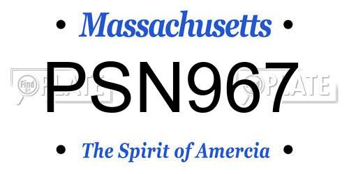 PSN967 Massachusetts License Plate