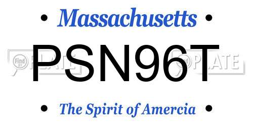 PSN96T Massachusetts License Plate