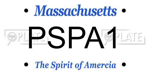 PSPA1 Massachusetts License Plate