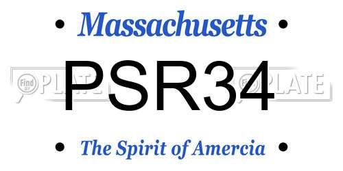 PSR34 Massachusetts License Plate