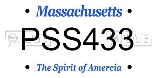 PSS433 Massachusetts License Plate