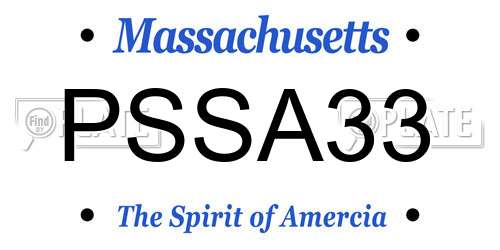 PSSA33 Massachusetts License Plate