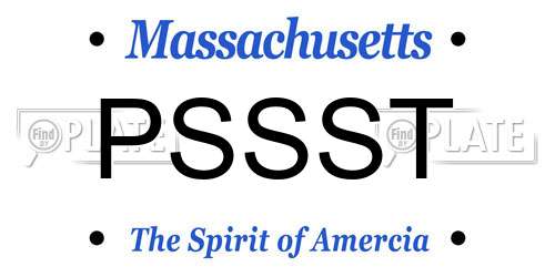 PSSST Massachusetts License Plate