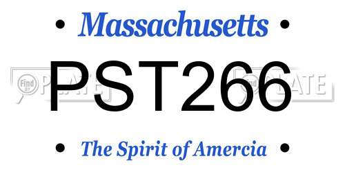 PST266 Massachusetts License Plate