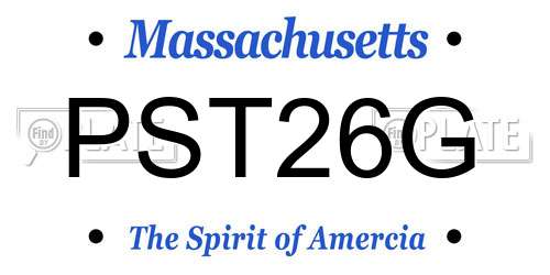 PST26G Massachusetts License Plate