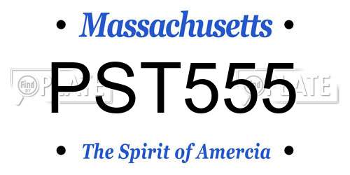 PST555 Massachusetts License Plate