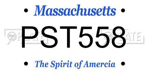 PST558 Massachusetts License Plate
