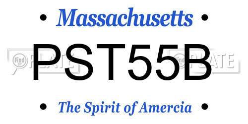PST55B Massachusetts License Plate