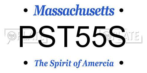 PST55S Massachusetts License Plate