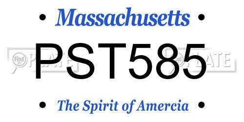 PST585 Massachusetts License Plate