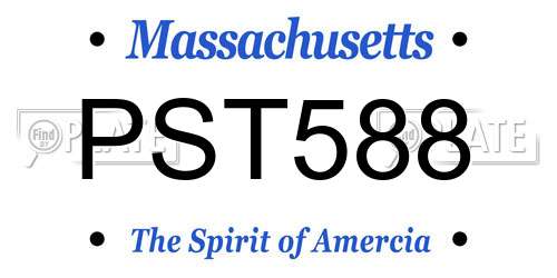 PST588 Massachusetts License Plate