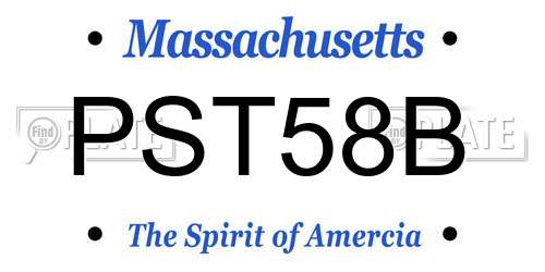 PST58B Massachusetts License Plate