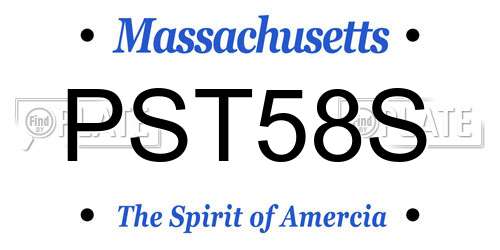 PST58S Massachusetts License Plate